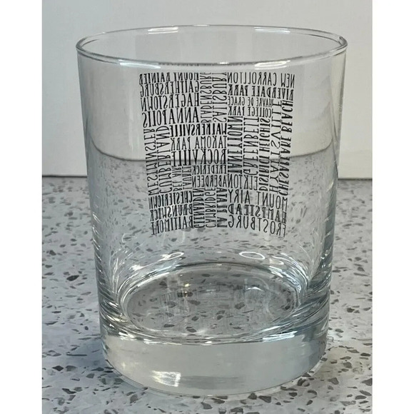 NWOT Rocks Whiskey Glass w/ Names of Maryland Cities, Annapolis, Baltimore - Picture 3 of 5